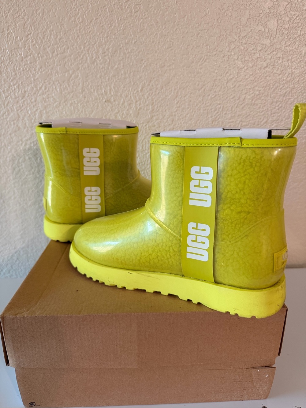 UGG Bright Neon Yellow Rain Boots